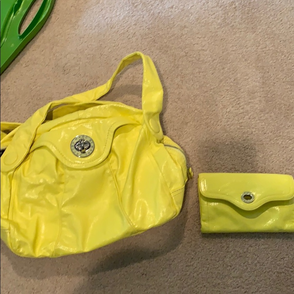 Marc Jacobs yellow leather bag and wallet